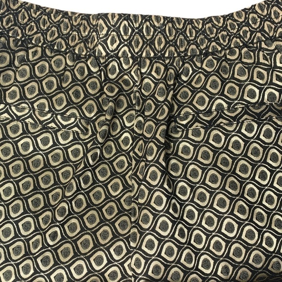 - NWT Anthro Gold & Black Metallic Print Larkin Jacquard Tapered Trouser Pants - Picture 8 of 13